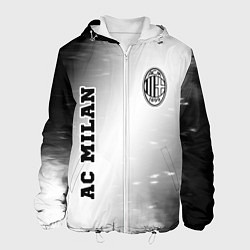 Куртка с капюшоном мужская AC Milan sport на светлом фоне вертикально, цвет: 3D-белый