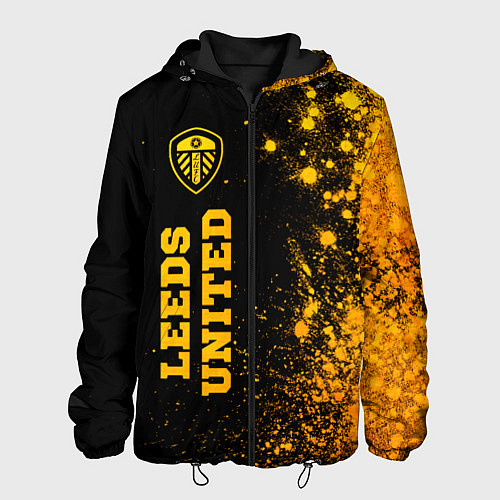 Мужская куртка Leeds United - gold gradient по-вертикали / 3D-Черный – фото 1