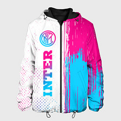 Куртка с капюшоном мужская Inter neon gradient style по-вертикали, цвет: 3D-черный