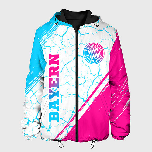 Мужская куртка Bayern neon gradient style вертикально / 3D-Черный – фото 1