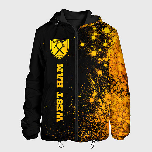 Мужская куртка West Ham - gold gradient по-вертикали / 3D-Черный – фото 1