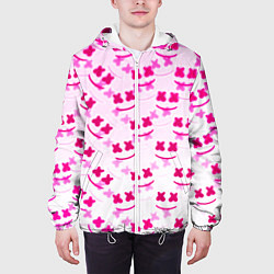 Куртка с капюшоном мужская Marshmello pink colors, цвет: 3D-белый — фото 2