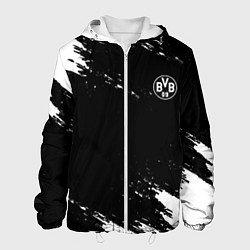 Куртка с капюшоном мужская Borussia краски чёрно белый, цвет: 3D-белый