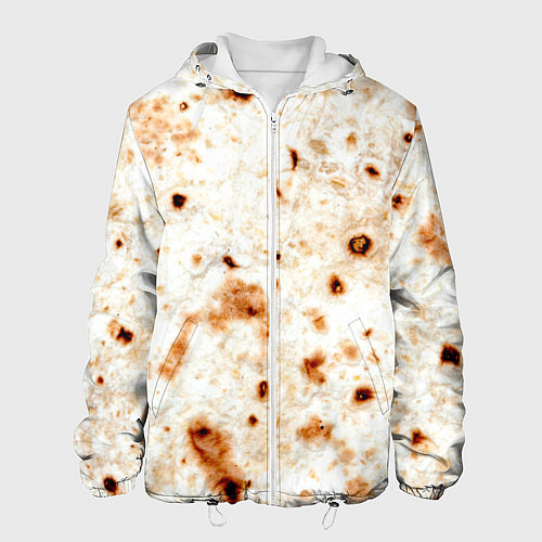 Мужская куртка Текстура светлого лаваша / 3D-Белый – фото 1