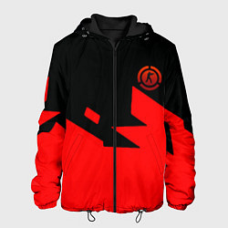 Куртка с капюшоном мужская CSGO стильная геометрия красный, цвет: 3D-черный