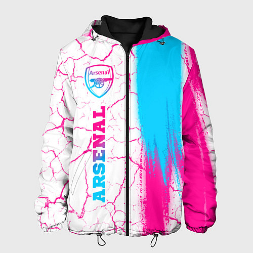 Мужская куртка Arsenal neon gradient style по-вертикали / 3D-Черный – фото 1