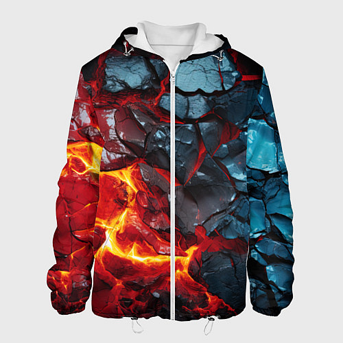Мужская куртка Темная огненная плитка / 3D-Белый – фото 1
