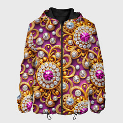 Куртка с капюшоном мужская Ювелирный паттерн, цвет: 3D-черный