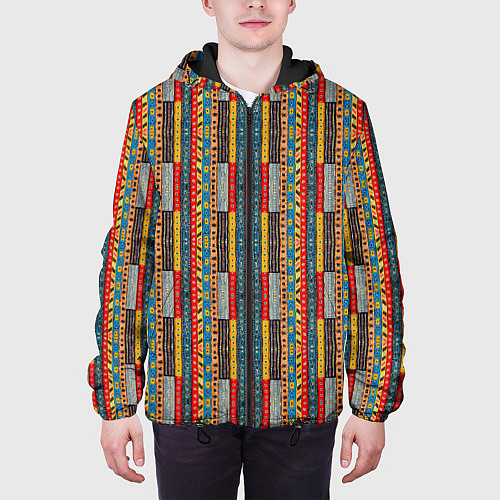 Мужская куртка Африканские полоски / 3D-Черный – фото 3