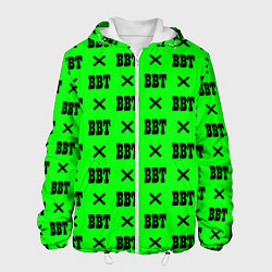 Куртка с капюшоном мужская BBT logo green steel, цвет: 3D-белый