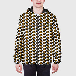 Куртка с капюшоном мужская Паттерн пятнышки, цвет: 3D-черный — фото 2
