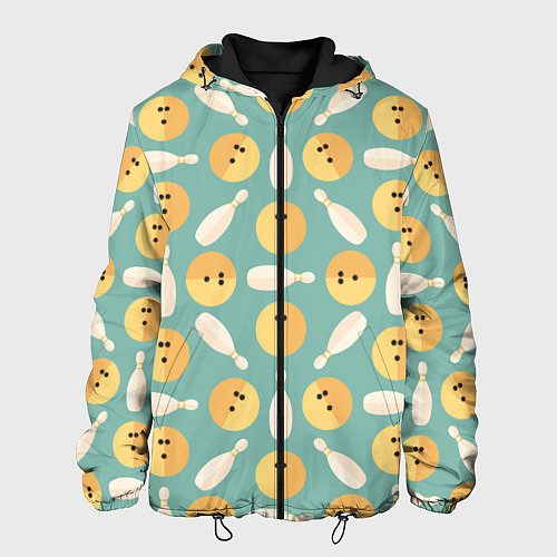Мужская куртка Паттерн с кеглями и шарами для боулинга / 3D-Черный – фото 1