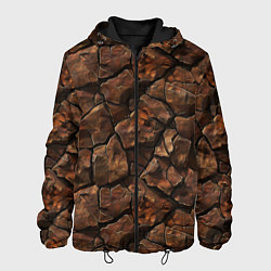 Куртка с капюшоном мужская Элементаль земли текстура, цвет: 3D-черный