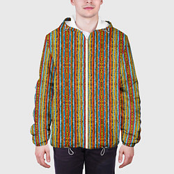 Куртка с капюшоном мужская Полосы в африканском стиле, цвет: 3D-белый — фото 2
