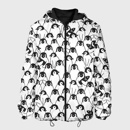 Мужская куртка Узор с пингвинами / 3D-Черный – фото 1