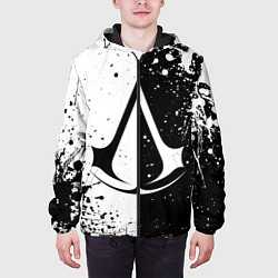 Куртка с капюшоном мужская Assasins Creed - black and white, цвет: 3D-черный — фото 2