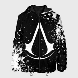 Куртка с капюшоном мужская White logo of assasin, цвет: 3D-черный