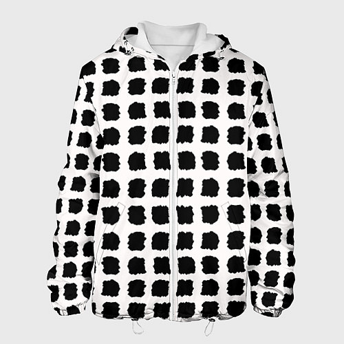 Мужская куртка Лаконичные мазки квадраты / 3D-Белый – фото 1