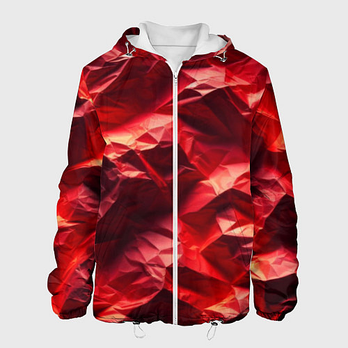 Мужская куртка Эффект текстуры мятой красной бумаги / 3D-Белый – фото 1