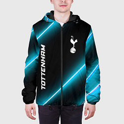 Куртка с капюшоном мужская Tottenham неоновые лампы, цвет: 3D-черный — фото 2