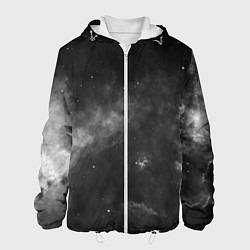 Куртка с капюшоном мужская Монохромный космос, цвет: 3D-белый