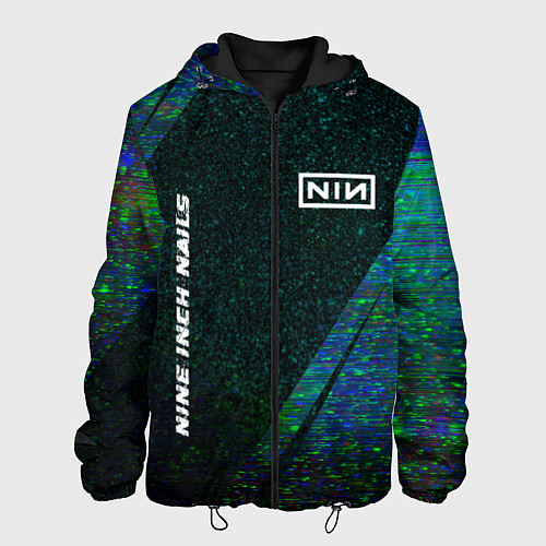 Мужская куртка Nine Inch Nails glitch blue / 3D-Черный – фото 1