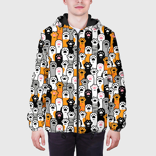 Мужская куртка Кошачьи лапы / 3D-Черный – фото 3