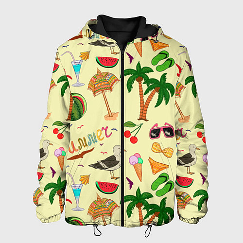 Мужская куртка Летний отпускной паттерн / 3D-Черный – фото 1