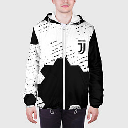 Куртка с капюшоном мужская Juventus hexagon black sport, цвет: 3D-белый — фото 2
