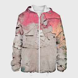 Куртка с капюшоном мужская Старая стена с краской, цвет: 3D-белый