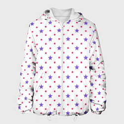 Куртка с капюшоном мужская Красивый узор звезды, цвет: 3D-белый