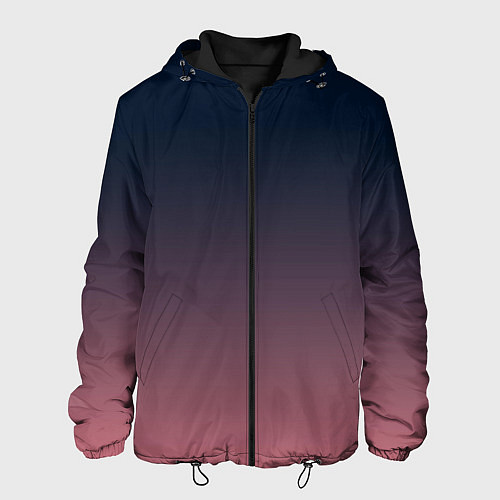 Мужская куртка Тёмный градиент черничный в розовый / 3D-Черный – фото 1