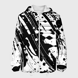 Мужская куртка Чёрно белая абстракция - кляксы