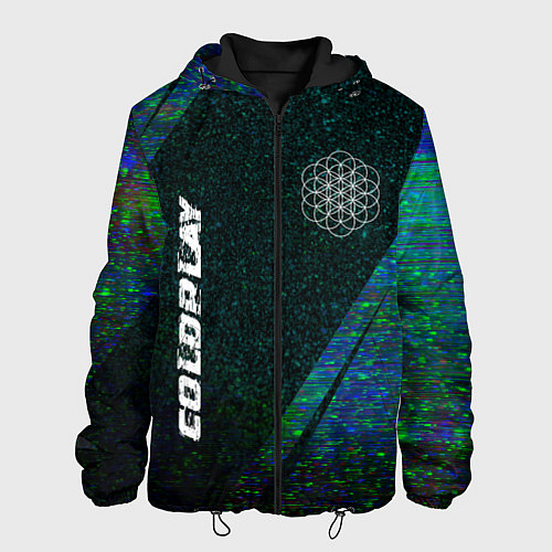 Мужская куртка Coldplay glitch blue / 3D-Черный – фото 1