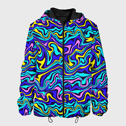 Куртка с капюшоном мужская Psychedelic multicolored pattern, цвет: 3D-черный