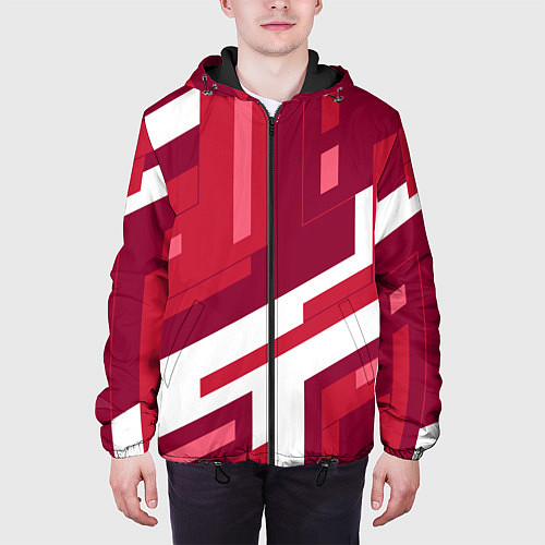 Мужская куртка Красные детали / 3D-Черный – фото 3