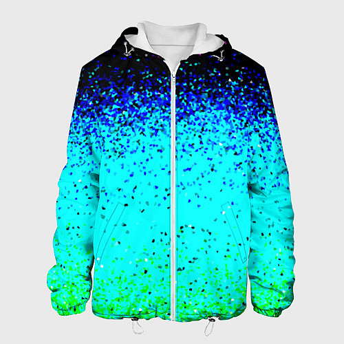 Мужская куртка Пикселизация неоновых цветов / 3D-Белый – фото 1