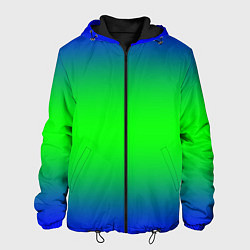 Куртка с капюшоном мужская Зелёный градиент текстура, цвет: 3D-черный