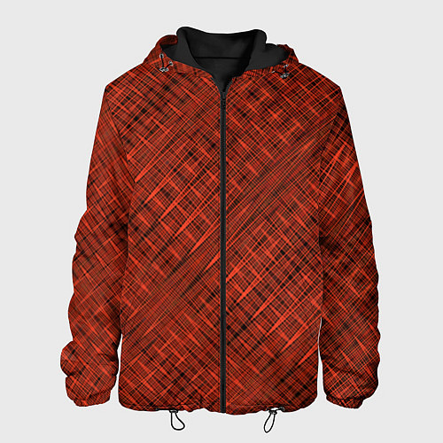 Мужская куртка Сочный коричневый однотонный текстурированный / 3D-Черный – фото 1