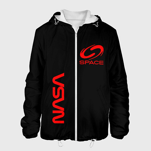 Мужская куртка Nasa space red logo / 3D-Белый – фото 1