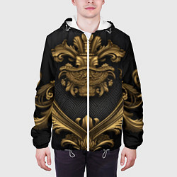 Куртка с капюшоном мужская Золотая корона с узорами, цвет: 3D-белый — фото 2