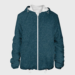 Куртка с капюшоном мужская Текстурированный тёмный сине-зелёный, цвет: 3D-белый