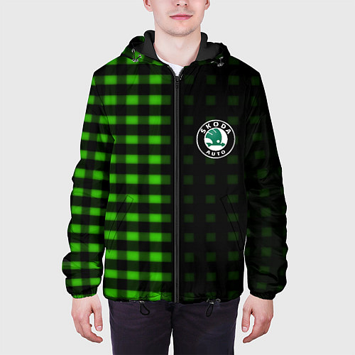 Мужская куртка Skoda pattern geometry / 3D-Черный – фото 3