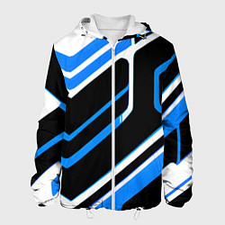 Мужская куртка Бело-синие линии на чёрном фоне