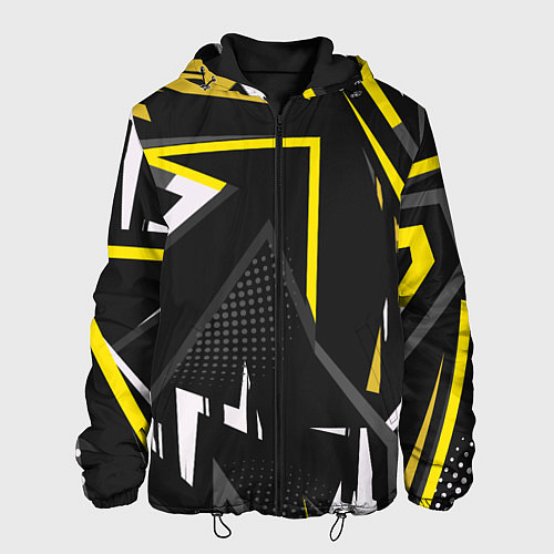 Мужская куртка Абстрактный узор с геометрической концепцией / 3D-Черный – фото 1