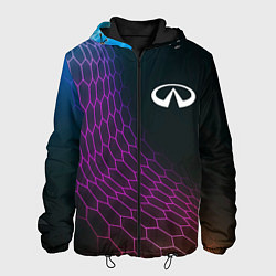 Куртка с капюшоном мужская Infiniti neon hexagon, цвет: 3D-черный