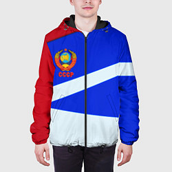 Куртка с капюшоном мужская СССР геометрия спорт, цвет: 3D-черный — фото 2