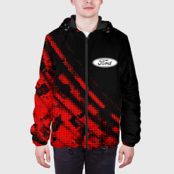Куртка с капюшоном мужская Ford sport grunge, цвет: 3D-черный — фото 2