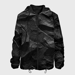 Куртка с капюшоном мужская Текстура темной скалы, цвет: 3D-черный