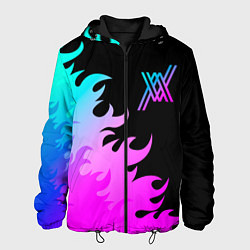 Куртка с капюшоном мужская Darling in the FranXX неоновый огонь, цвет: 3D-черный